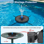 Solar Fountain Pump with 3 Spray Height Adjustments, Upgraded Glass Solar Bird - Image 3