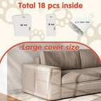 18 PCS Large Cat Scratch Furniture Protector, Transparent Couch Protector from - Image 3