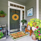Tinideya 2 Pcs Spring Welcome Door Mat Floral Outdoor Layered Doormats - Image 4