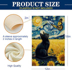 Spring Summer Garden Flag Van Gogh Starry Night Black Cat Banner - Image 4