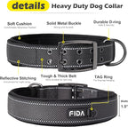Fida Heavy Duty Dog Collar 1.5” Width, Ultra Soft Neoprene Padded, Adjustable - Image 3