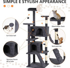 BestPet | 62" Cat Tree Tower | Dark Gray | Sturdy, Hanging Cat Toys, - Image 6