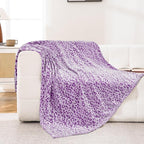Bnuitland Purple Leopard Print Flannel Throw Blanket, 300 GSM Double Sided - Image 2