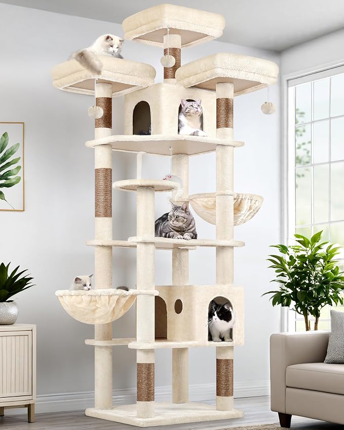 Globlazer Cat Trees and Towers for Multiple Adult Cats, 82-inch XXL Tall Cat by Globlazer
