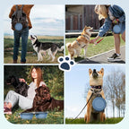 Pawaboo 2-in-1 Collapsible Dog Bowls, Dual Puppy Food and Water Bowls, 180° - Image 7