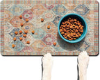 Moroccan Trellis Dog Food & Water Mat, Mexican Talavera Boho Colorful Pet - Image 2