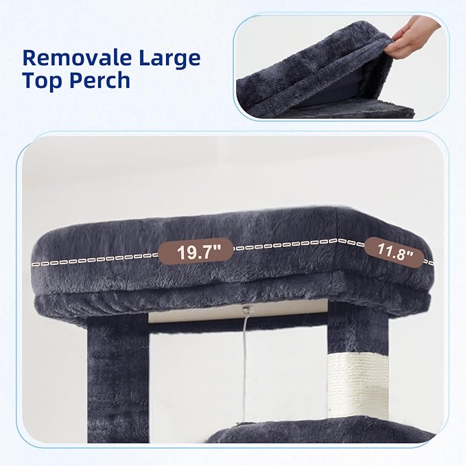 Cat Tree for Large Cats, 78.7" Tall Cat Tower for Indoor Cats Multiple Cats - Image 3