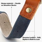 Plutus Pet Genuine Leather & Hemp Dog Collar – Adjustable Heavy Duty Pet Collar - Image 2