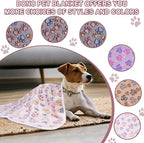 Dono 1 Pack 3 Blankets Soft Fluffy Paw Print Pattern Fleece Pet Blanket Warm - Image 6