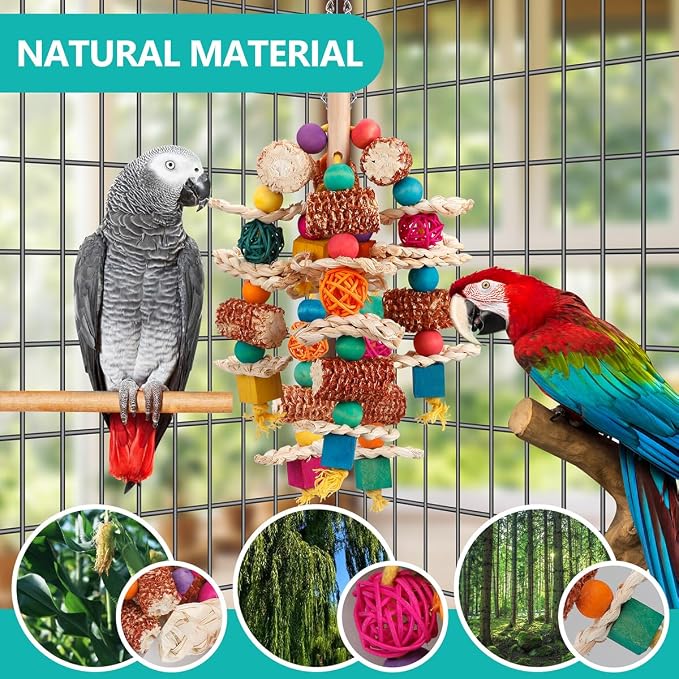 lovyoCoCo Parrot Toys Bird Toys Natural Corn Cob Bird chew Toys - Image 4