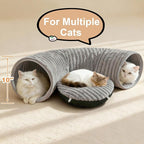 Cat Tunnel Bed for Indoor Cats, Peekaboo Cat Cave Bed, Soft Cat Donut Tunnel - Image 5
