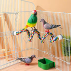 Bird Rope Perch 24 Inch, Colorful Cotton Parrot Bungee Swing, Bendable Cage - Image 4