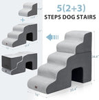 Dog Stairs for High Beds with Tunnel, 5-Step Dog Steps for Small Dogs and Cats - Image 4
