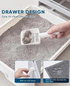 Cat Litter Box with Litter Mat and Scoop, Large Covered Litter Box with Lid - Image 4