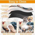 Dog Bowl Mat, Chicken Painting Pet Feeding Mat - Image 5