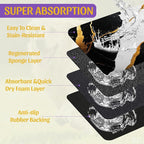 Black Gold Marble Dog and Cat Food Mat, Absorbent Feeding Placemat, Waterproof - Image 3