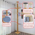 Floor-to-Ceiling Cat Tree with Natural Sisal Rope Scratching Post - Image 2