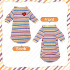 DENTRUN Hairless Cats Shirt Breathable Cat Daily Wear Clothes Stripe Vest - Image 2