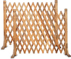 MYOYAY 2PCS Expandable Instant Fence Retractable Wooden Fence Wooden Pet Gate by MYOYAY
