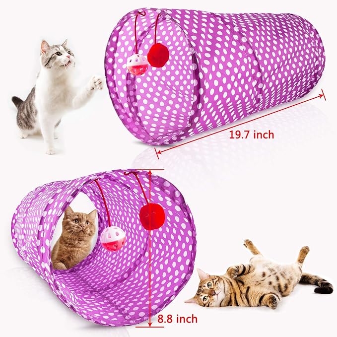 MIBOTE 28Pcs Cat Toys Kitten Toys Assorted, Cat Tunnel Catnip Fish Feather - Image 3