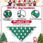 Aliceset 180 Pcs Christmas Dog Bandanas Bulk Christmas Bandanas - Image 2
