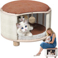 Solid Wood Cats House Stool, 300-lb Capacity. Large Cat Bed Cave by PHIXBEAR
