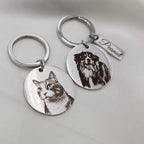 Personalized Pet Photo Engraved Keychain – Custom Dog or Cat Portrait Keepsake - Image 4