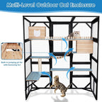 Large Catio Outdoor Cat Enclosure Window 73" H Walk-in Cat House Kitty Cage - Image 6