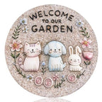 Garden Stepping Stones Outdoor, 9.8" Resin Pet Cat Dog Bunny Stepping Stone by Bechivie