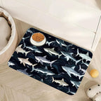 Cute Shark Dog Cat Food Mat, Absorbent Pet Feeding Mat by Unknown
