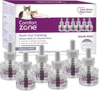 COMFORT ZONE Multi Cat Calming Diffuser Refill, 6 Pack – Cat Calming Pheromone by ComfortZone