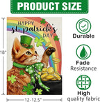Dyrenson Happy St Patricks Day Orange Cat Decorative Garden Flag, Pet Rainbow - Image 2