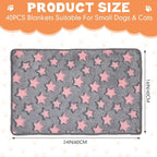 Chumia 40 Pcs Puppy Blankets for Small Dog Pet Bulk Fleece Soft Fluffy Washable - Image 2