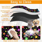 Neon Stars Dog Food Mat, Bright Colorful Absorbent Pet Feeding Mat - Image 5
