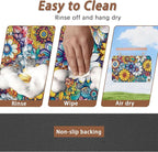 Floral Dog Food Mat for Floors, Cute Mandala Flower Absorbent Quick-Dry Pet - Image 4