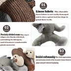 Linen Safari Companions, Squeaky Dog Chew Animals, - Image 5