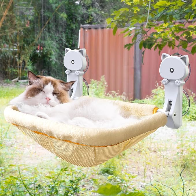 Cat Window Perch Cordless, Foldable & Stable Cat Beds- Breathable Cat Window by JUNSPOW
