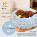 Calming Donut Dogs Beds for Small Dogs Washable, 19inch Fluffy Round Puppy Bed - Image 6