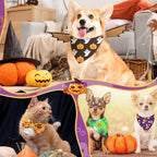 Sanwuta 50 Pcs Halloween Dog Bandanas and Collar Bow Ties Set 25 Bandanas Bulk - Image 4