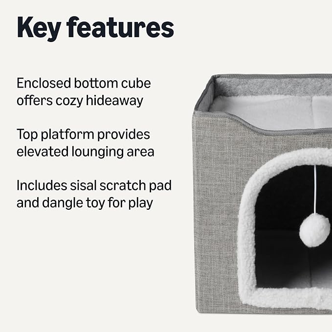 Amazon Basics Cat House 1 Story, Foldable Cat Condo - Image 2