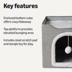 Amazon Basics Cat House 1 Story, Foldable Cat Condo - Image 2