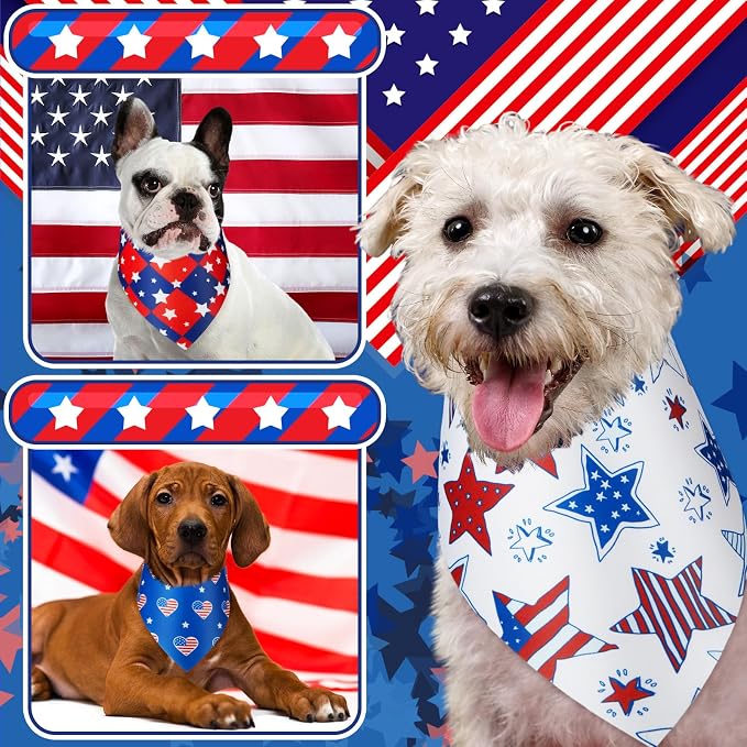 200 Pcs Patriotic Dog Bandanas Bulk Veterans Day Bandanas - Image 6
