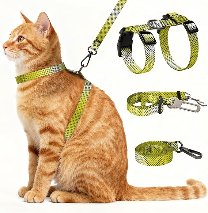 Cat Harness and Leash Set, 3-in-1 Escape Proof Adjustable, Comfortable Soft by Unknown