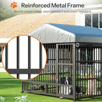 HOOBRO Outdoor Dog Kennel with Cover, 6.6 x 6.6 x 6.4 ft Dog Kennel Outside - Image 7