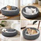 SIWA MARY Small Dog Bed with Attached Blanket, Cozy Donut Cuddler Anti-Anxiety - Image 6