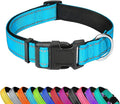 Reflective Dog Collar, Adjustable Soft Neoprene Padded Nylon Pet Collars by PWOD