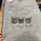 Personalized Dog Hoodie Sweatshirt, Custom Line Art Portrait Dogs Cats Hoodie - Image 5