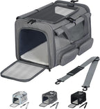 Cat, Dog Carrier for Pets up to 15 lbs, Soft-Sided Collapsible Pet Carrier by Hannadepot