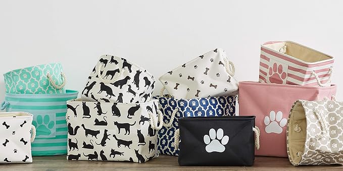 Bone Dry Pet Storage Collection Lattice Paw Print, Medium Round - Image 7