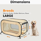 Beatrice Home Fashions Portable, Collapsible, Pop Up Kennel Travel Cat and Dog - Image 2